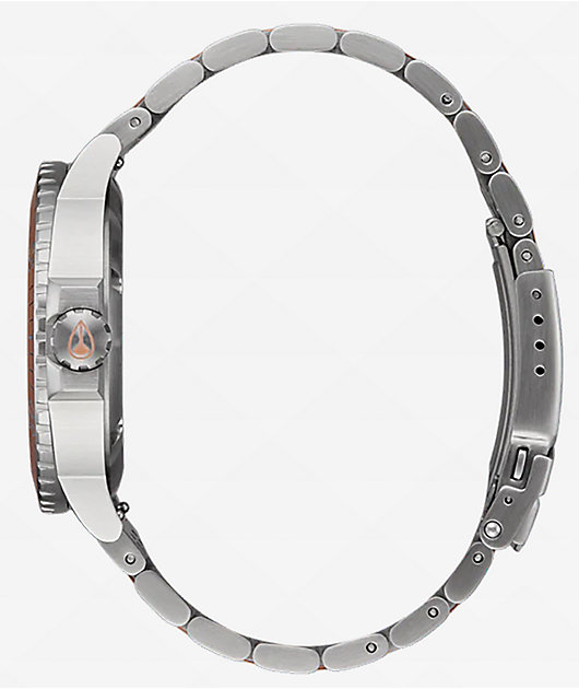 Nixon Stinger 44 Silver & Coral Analog Watch