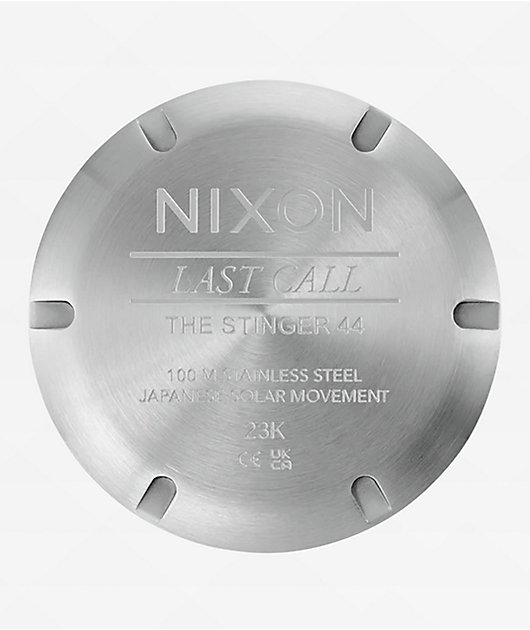 Nixon Stinger 44 Silver & Coral Analog Watch