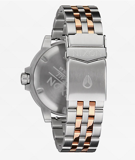 Nixon Stinger 44 Silver & Coral Analog Watch