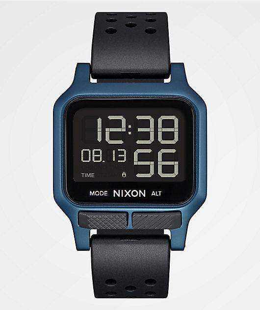 Nixon The Heat reloj digital negro y aguamarina
