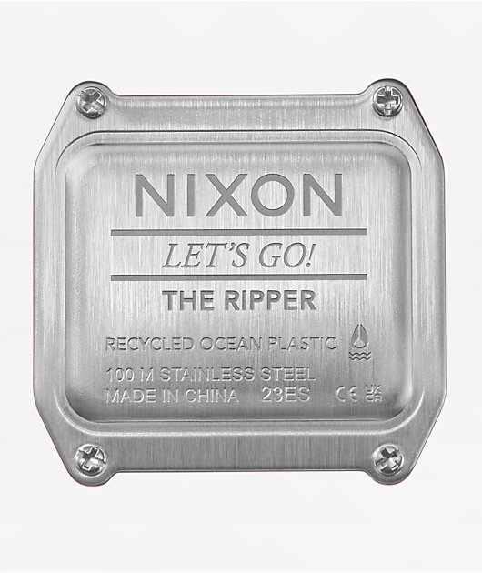 Nixon The Ripper Silver & Purple Digital Watch