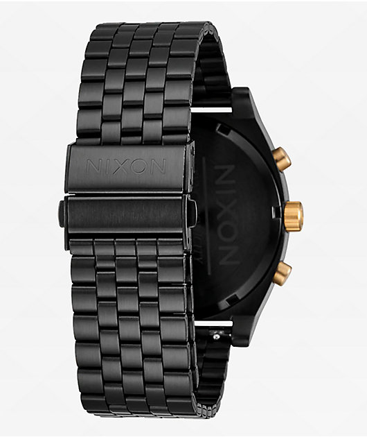 Nixon Time Teller Chrono Black & Gold Analog Watch