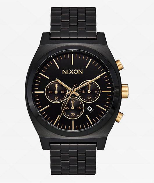 Nixon Time Teller Chrono Black & Gold Analog Watch