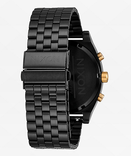 Nixon Time Teller Chrono Black & Gold Analog Watch