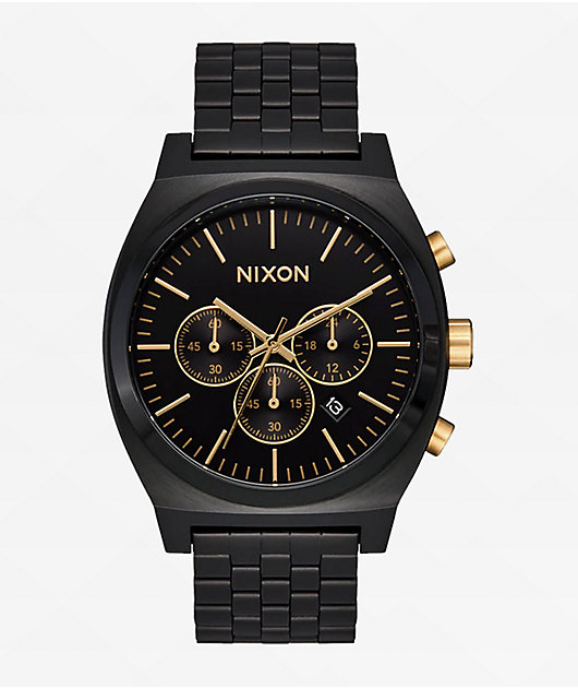 Nixon Time Teller Chrono Black & Gold Analog Watch
