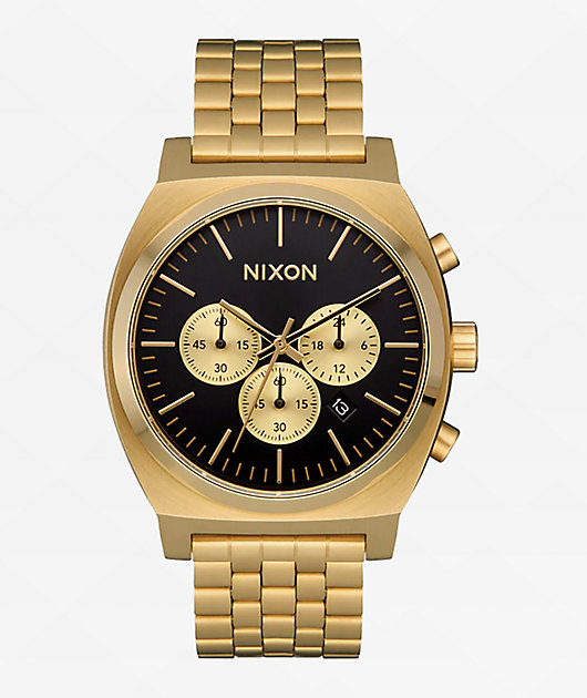 Nixon Time Teller Chrono Gold & Black Analog Watch | Zumiez