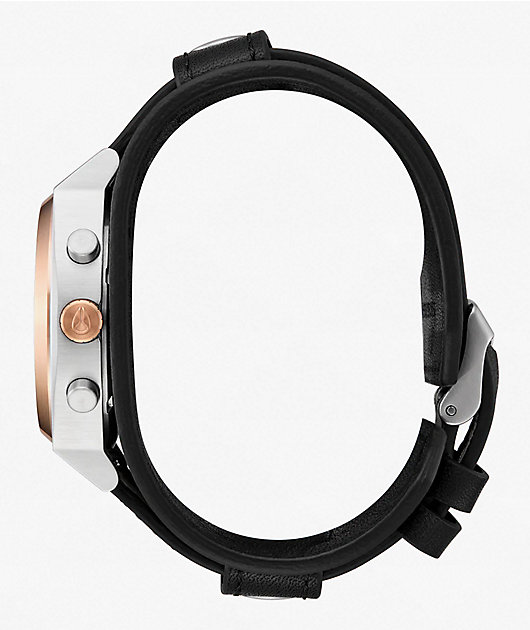 Nixon Time Teller Chrono Silver, Rose Gold & Black Analog Watch