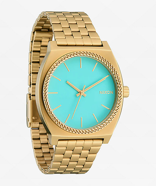 Nixon Time Teller Gold & Turquoise Analog Watch