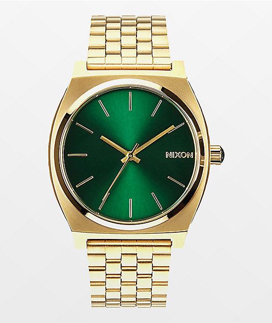 Nixon Time Teller Gold Green Analog Watch Zumiez