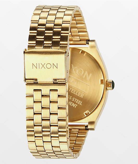 Nixon green outlet and gold watch