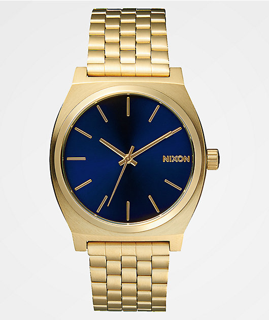 Nixon Time Teller Gold Indigo Analog Watch Zumiez