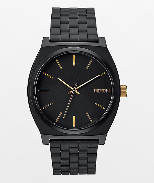 Nixon Time Teller Matte Black & Gold Analog Watch | Zumiez display picture 1