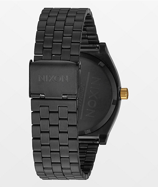 Nixon time teller black sale and gold