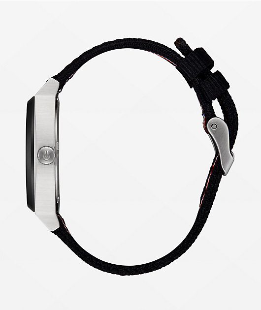 Nixon Time Teller Nylon Silver, Rosewood & Black Analog Watch