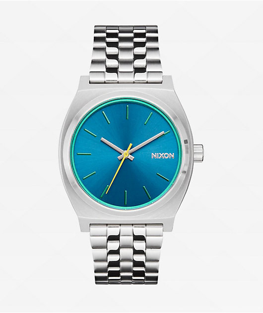 Nixon Time Teller Silver & Byron Blue Analog Watch