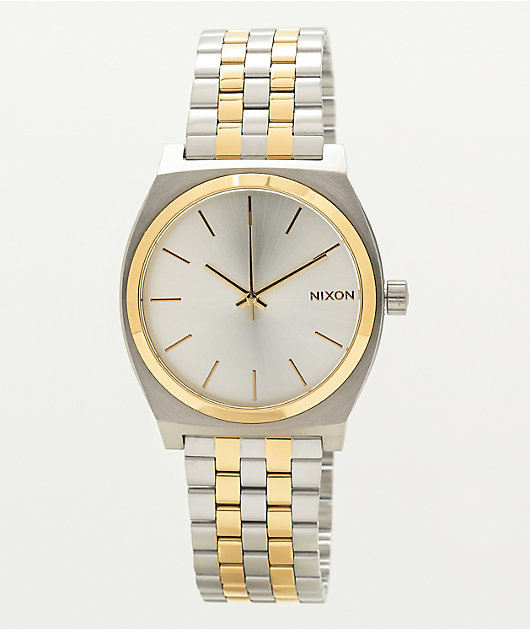 Nixon Time Teller Silver & Gold Analog Watch