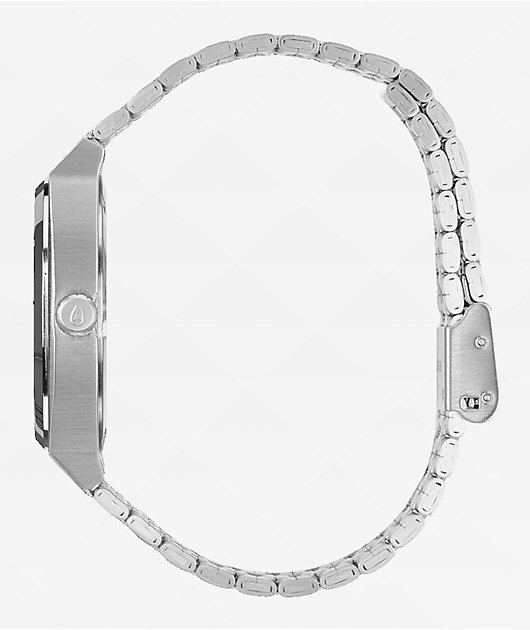Nixon Time Teller Silver & Mandarin Analog Watch