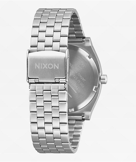 Nixon Time Teller Silver & Mandarin Analog Watch