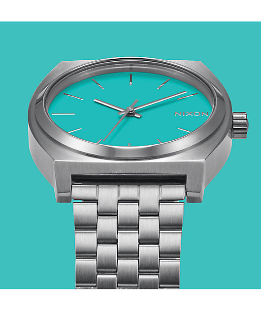 Nixon Time Teller Silver & Turquoise Analog Watch