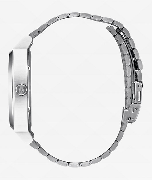 Nixon Time Teller Solar Silver & Rainbow Analog Watch