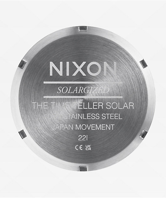 Nixon Time Teller Solar Silver & Rainbow Analog Watch