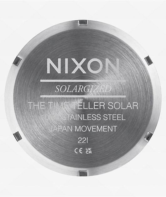 Nixon Time Teller Solar Silver & Rainbow Analog Watch