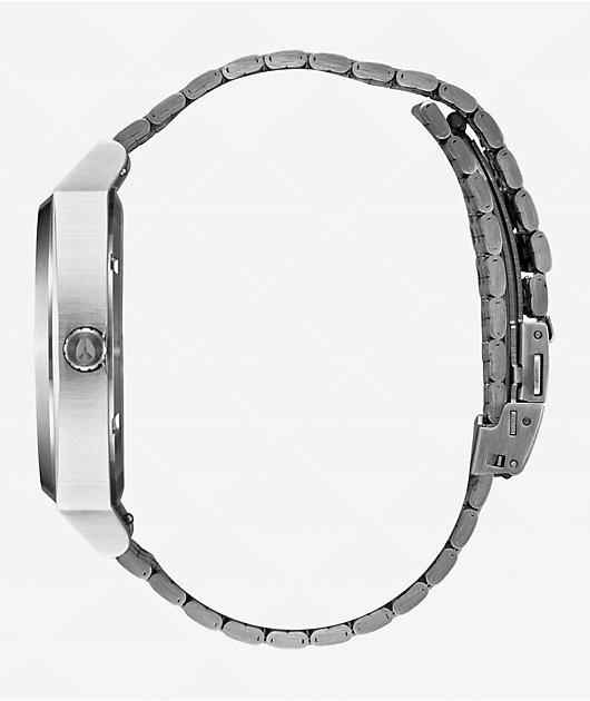 Nixon Time Teller Solar Silver & Snow Analog Watch