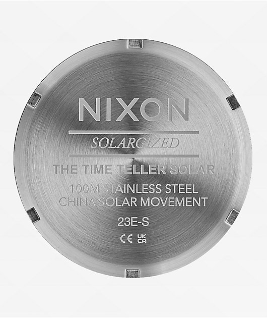 Nixon Time Teller Solar Silver & Snow Analog Watch