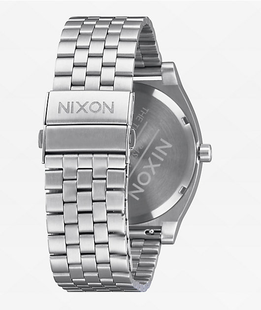 Nixon Time Teller Solar Silver & Snow Analog Watch