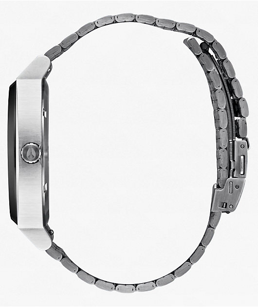 Nixon Time Teller Solar Silver & White Lume Analog Watch