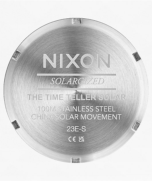 Nixon Time Teller Solar Silver & White Lume Analog Watch