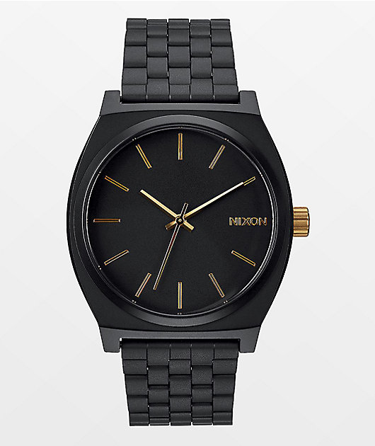 Nixon Time Teller reloj analógico negro mate y color oro
