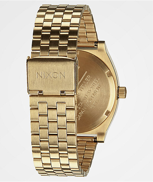 excepto por Fortaleza Adelantar Nixon Time Teller reloj analógico oro y añil