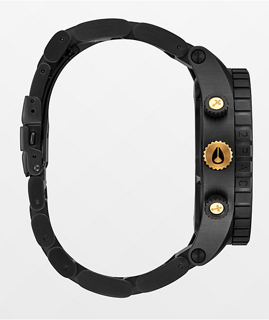 Nixon x 2PAC 51-30 Chrono Black & Gold Analog Watch | Zumiez