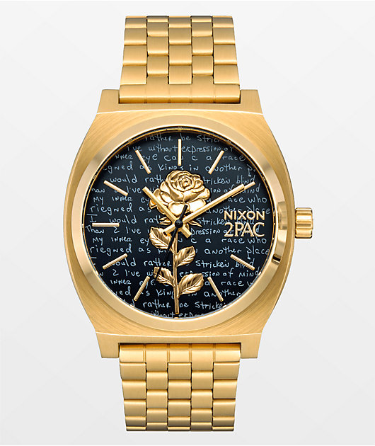 Nixon x 2PAC Rose Time Teller Gold Black Analog Watch