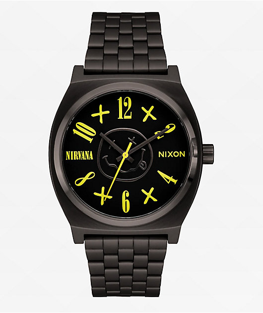 Nixon x Nirvana Time Teller Black Analog Watch Zumiez