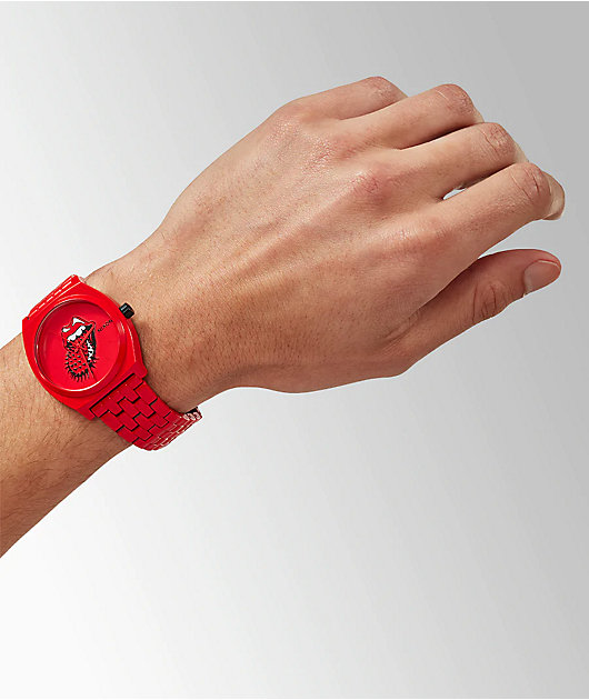 Nixon x Rolling Stones Time Teller Reloj analógico rojo