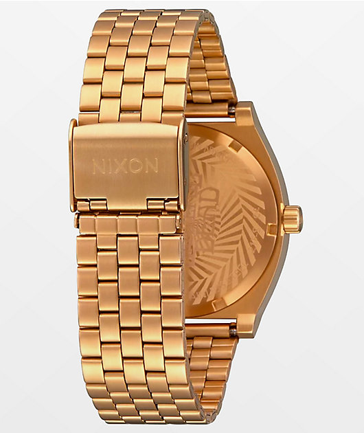 Nixon x The Grateful Dead Time Teller reloj analógico dorado y caras de oso