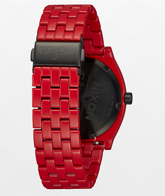 Nixon x The Rolling Stones Time Teller Red Analog Watch | Zumiez