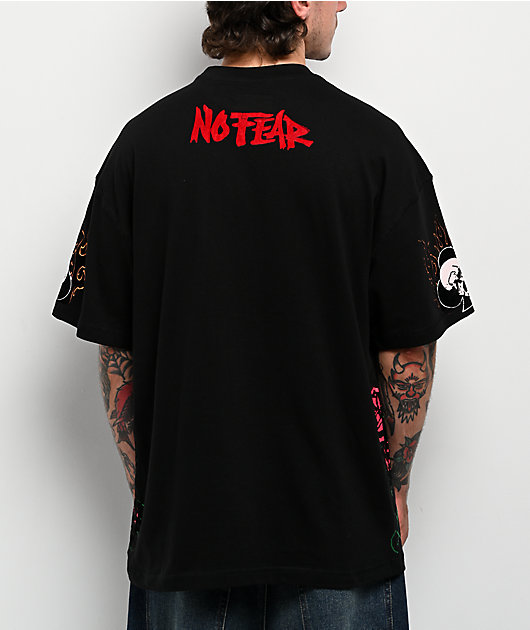 No Fear Roses Skull Black T-Shirt | Zumiez