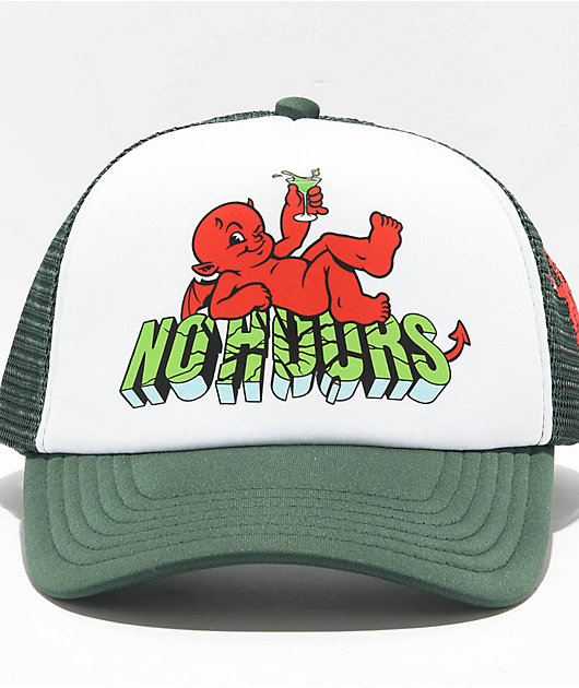 NoHours Relax Green & White Trucker Hat