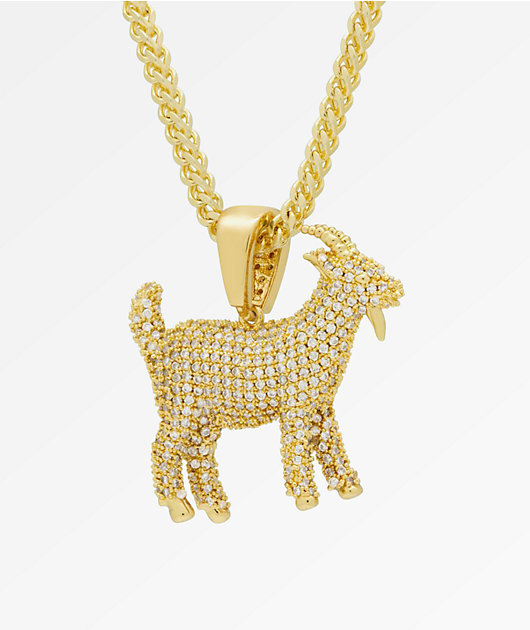 Notorious B.I.G. x King Ice The GOAT Iced Gold Pendant Necklace | Zumiez