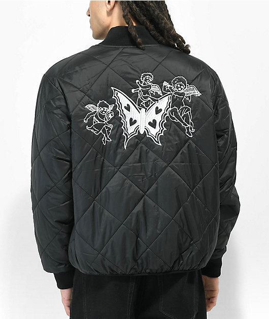 OBEY BRUX QUILTED JACKET BLK | Zumiez