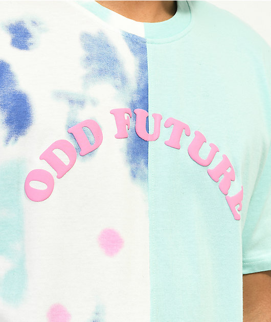 Odd Future Center Teal & White Split Tie Dye T-Shirt