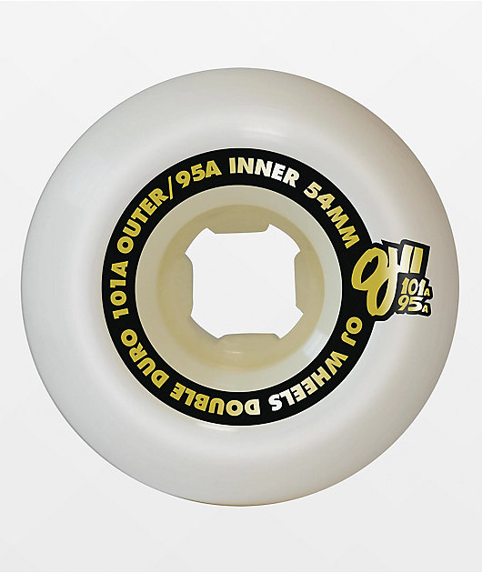 OJ Double Duro Chubbies 54mm 101a/95a White Skateboard Wheels