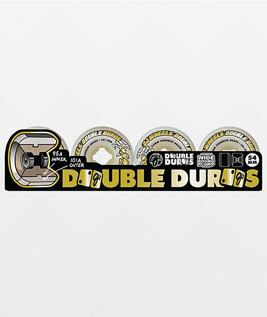 OJ Double Duro Chubbies 54mm 101a/95a White Skateboard Wheels