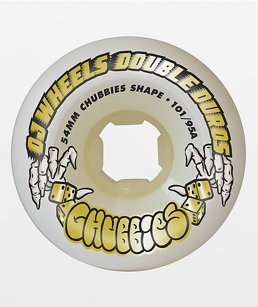 OJ Double Duro Chubbies 54mm 101a/95a White Skateboard Wheels