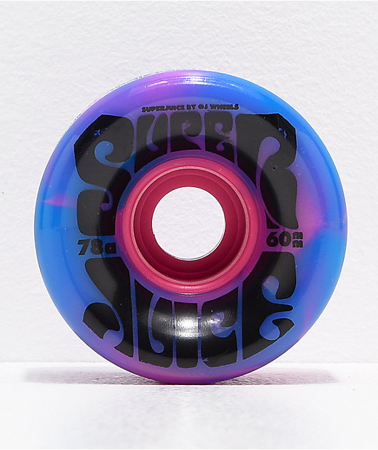 OJ III Skateboard Cruiser Wheels Super Juice Blue/Pink Swirl 60mm 78A