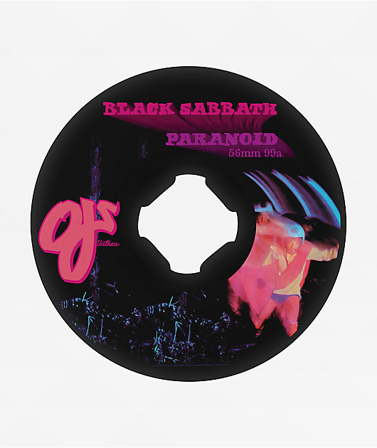 OJ x Black Sabbath Paranoid Chubbies 56mm 99a Black Skateboard