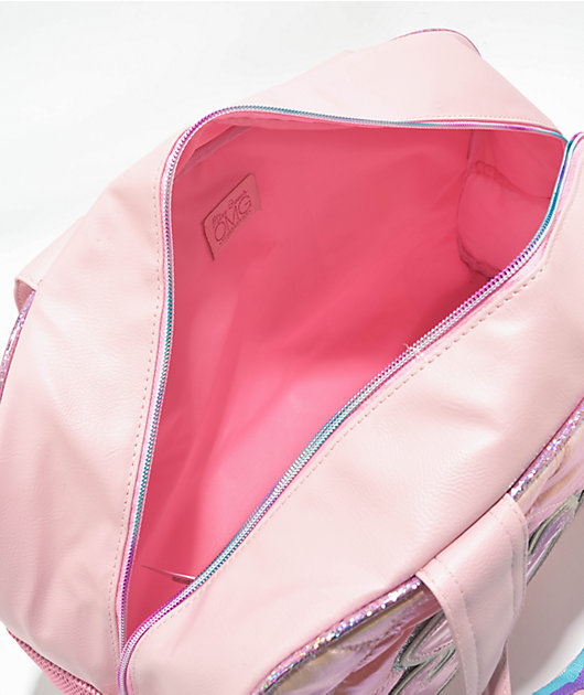 OMG Accessories Stuff Quilted Metallic Pink Duffle Bag | Zumiez